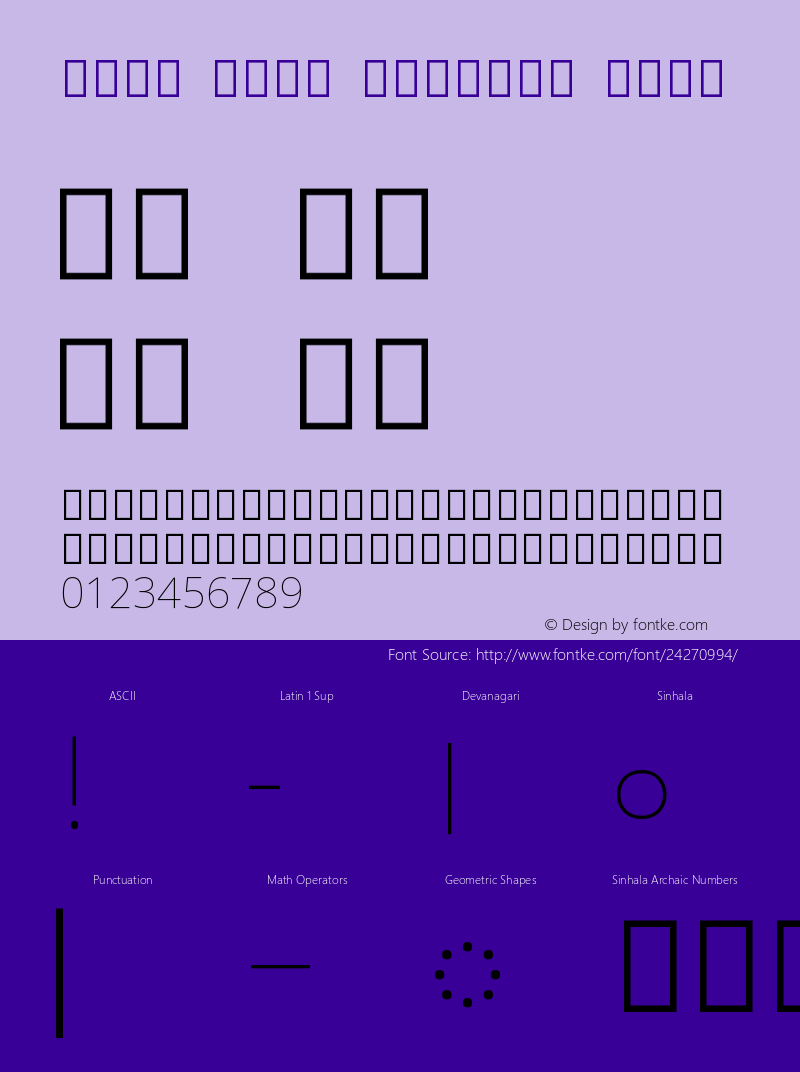 Noto Sans Sinhala Thin Version 2.000;GOOG;noto-source:20170915:90ef993387c0 Font Sample