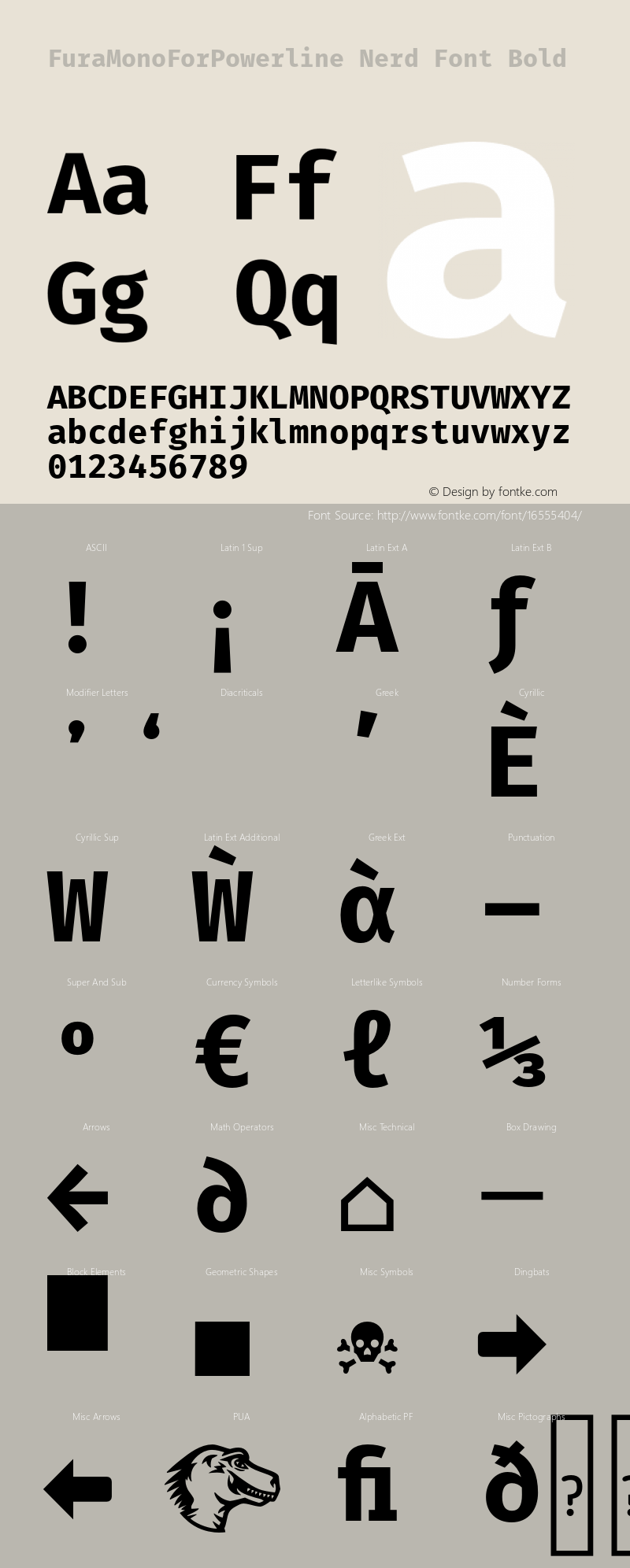 FuraMonoForPowerline Nerd Font Bold Version 3.111;PS 003.111;hotconv 1.0.70;makeotf.lib2.5.58329 Font Sample