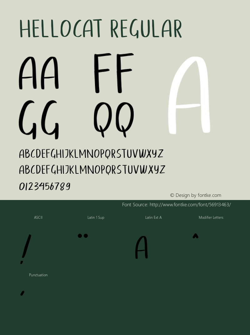 Hellocat Version 1.002 Font Sample