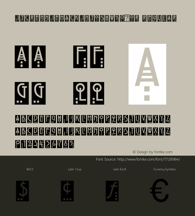 ITCRennieMackintoshW90-Or Regular Version 1.00 Font Sample