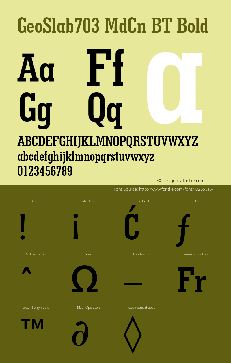 GeoSlab703 MdCn BT Bold mfgpctt-v1.52 Thursday, January 28, 1993 1:23:35 pm (EST) Font Sample