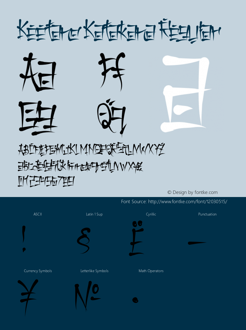Keetano Katakana Regular Version 1.000 2004 initial release Font Sample