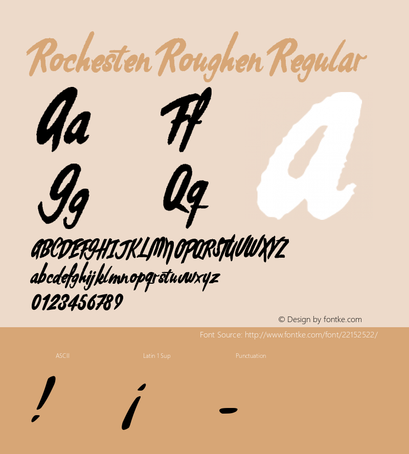 Rochesten Roughen Version 1.001;PS 001.001;hotconv 1.0.70;makeotf.lib2.5.58329 Font Sample