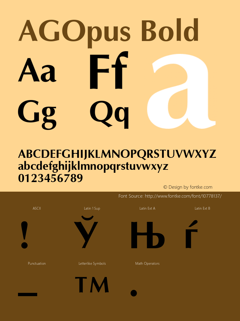 AGOpus Bold 1.0 Wed Mar 23 10:38:57 1994 Font Sample