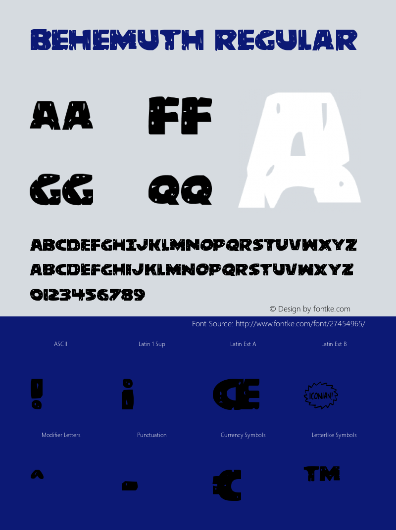 Behemuth Version 1.0; 2018 Font Sample