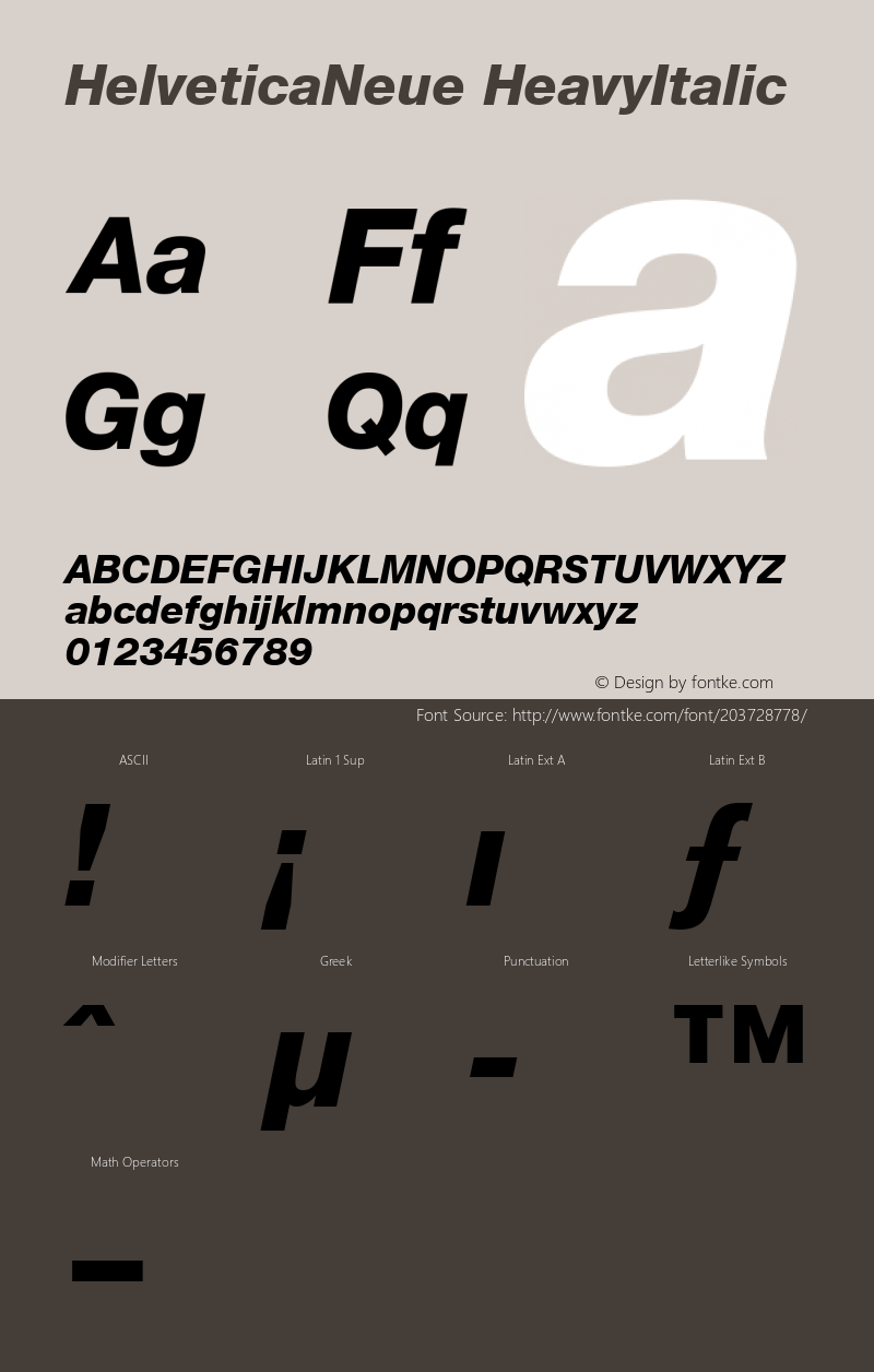 HelveticaNeue HeavyItalic Macromedia Fontographer 4.1.5 18‐09‐2001图片样张