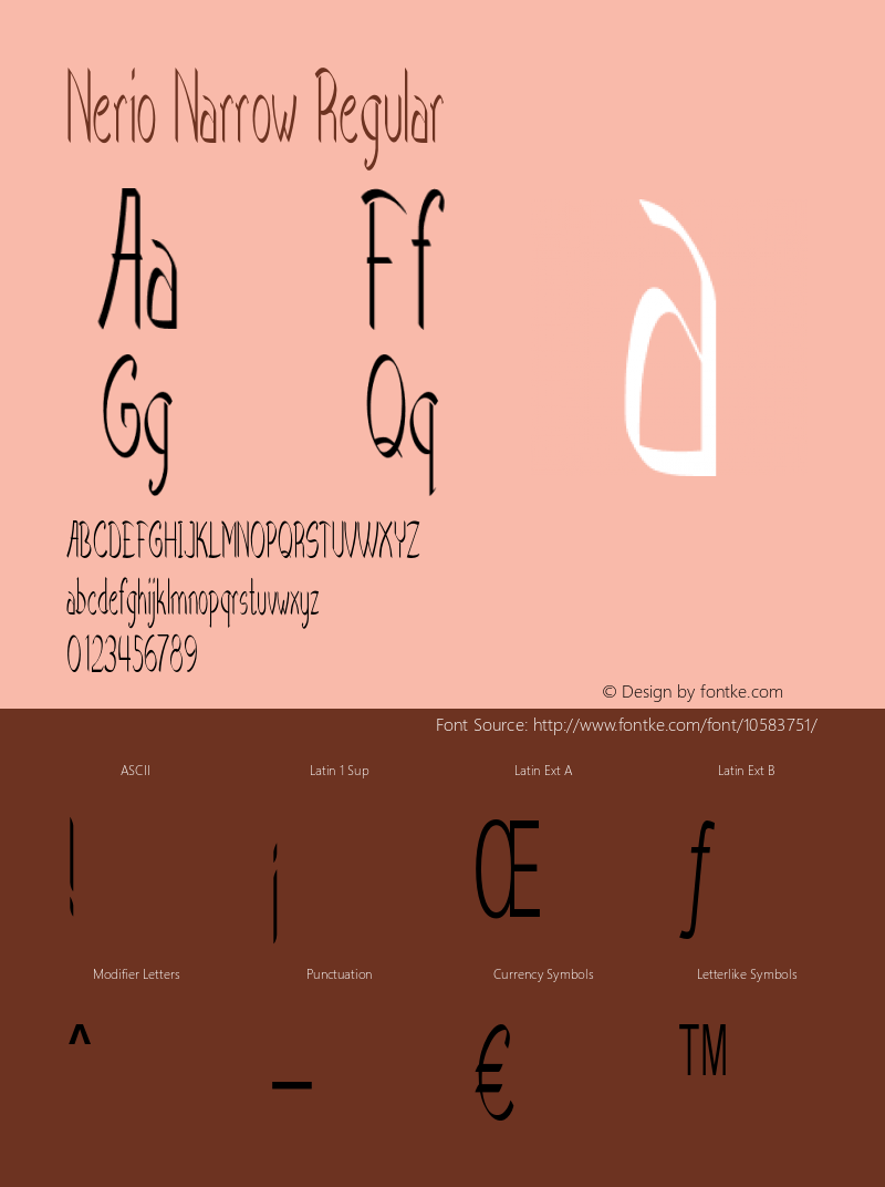 Nerio Narrow Regular Version 1.000 Font Sample