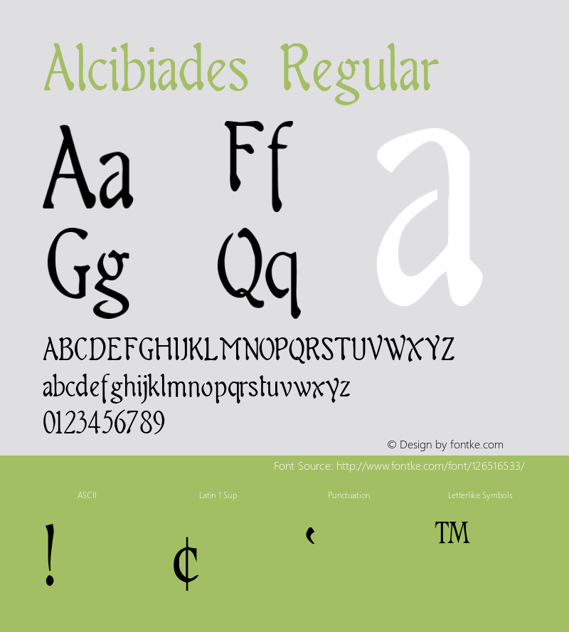 Alcibiades Version 001.000 Font Sample