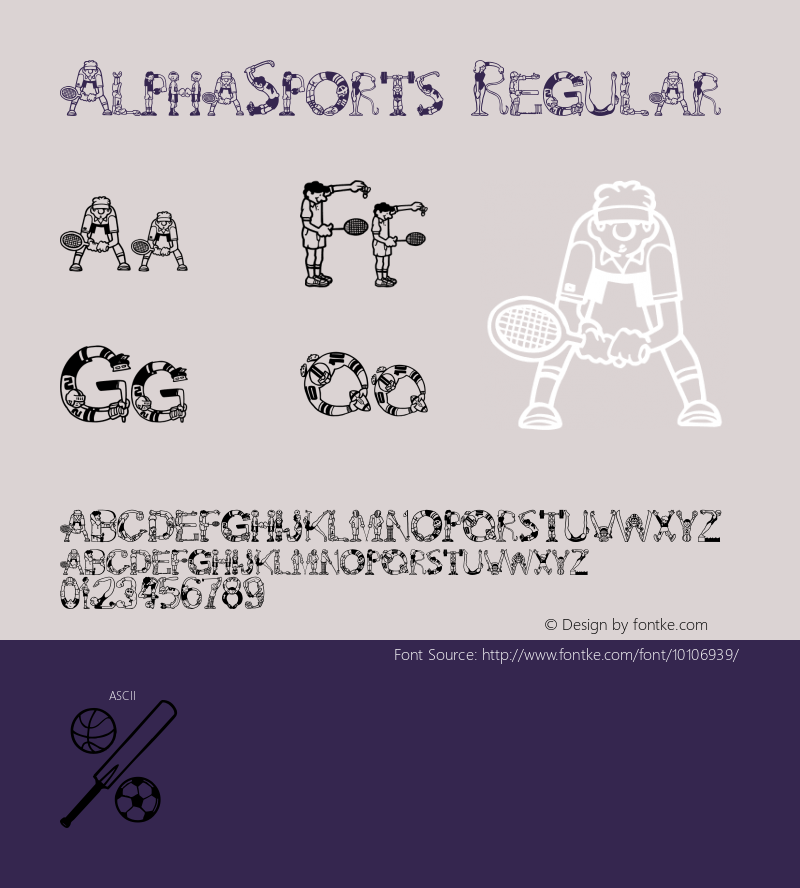 AlphaSports Regular Macromedia Fontographer 4.1 19/08/2002 Font Sample