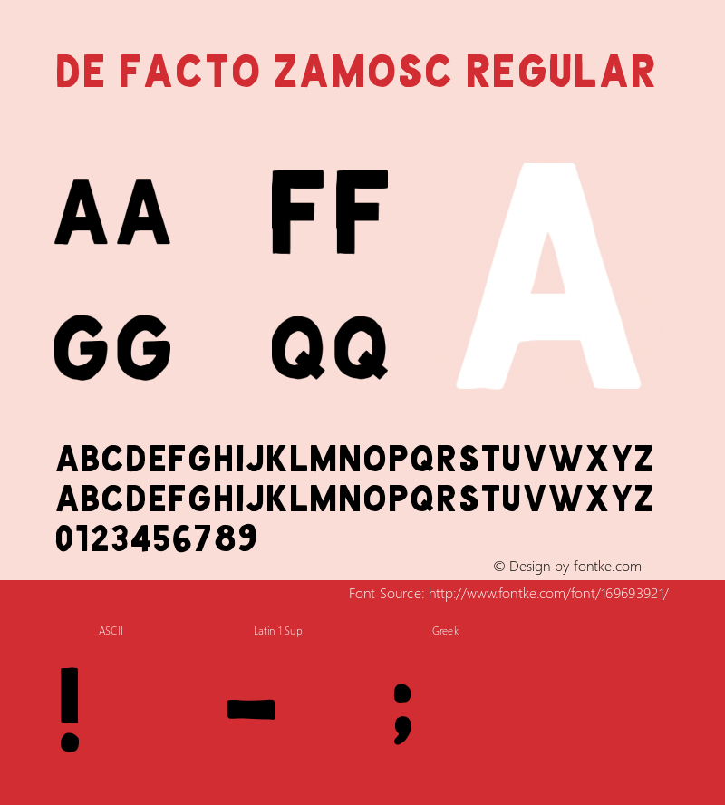 De Facto Zamosc Version 1.00;January 19, 2021;FontCreator 11.5.0.2430 64-bit图片样张