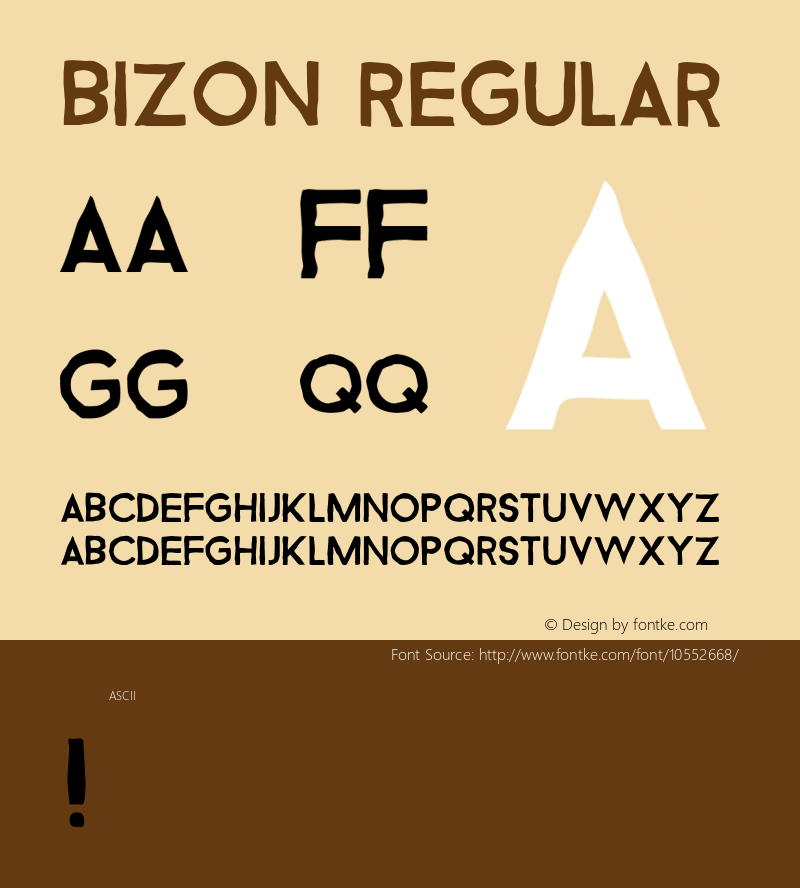 Bizon Regular Version 1.000;PS 001.001;hotconv 1.0.56 Font Sample