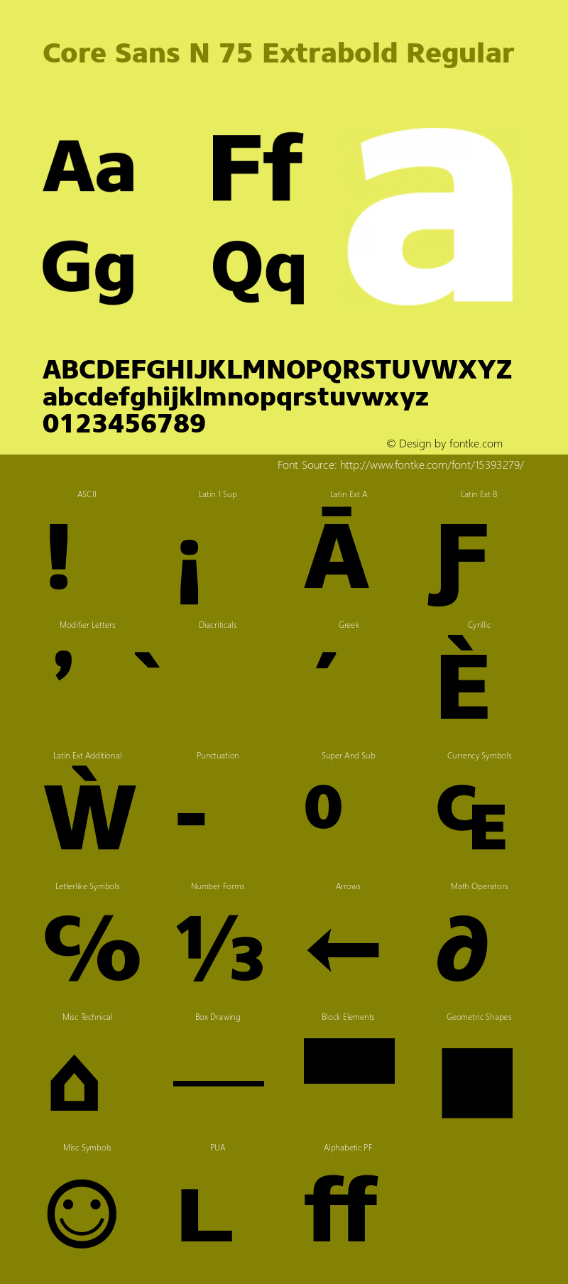 Core Sans N 75 Extrabold Regular Version 1.000;PS 001.001;hotconv 1.0.56 Font Sample