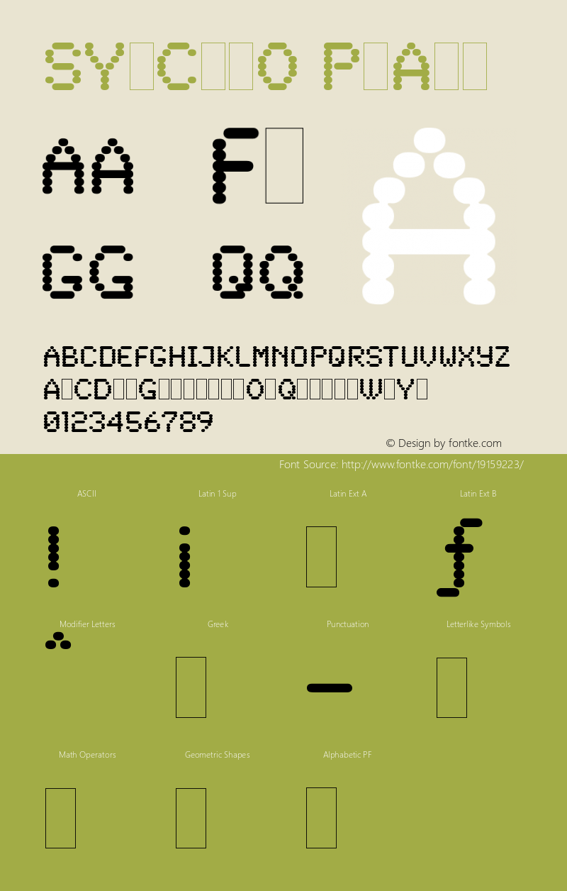 SynchroPlain Version 001.000 Font Sample