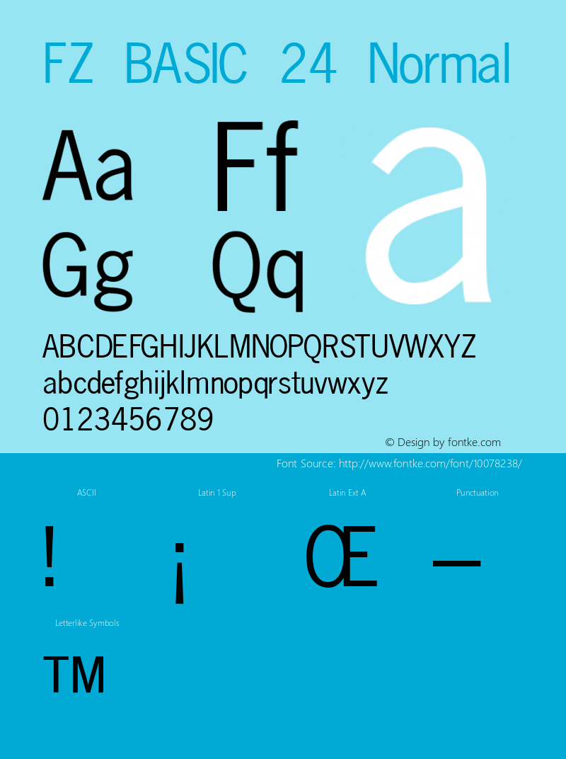 FZ BASIC 24 Normal 1.000 Font Sample