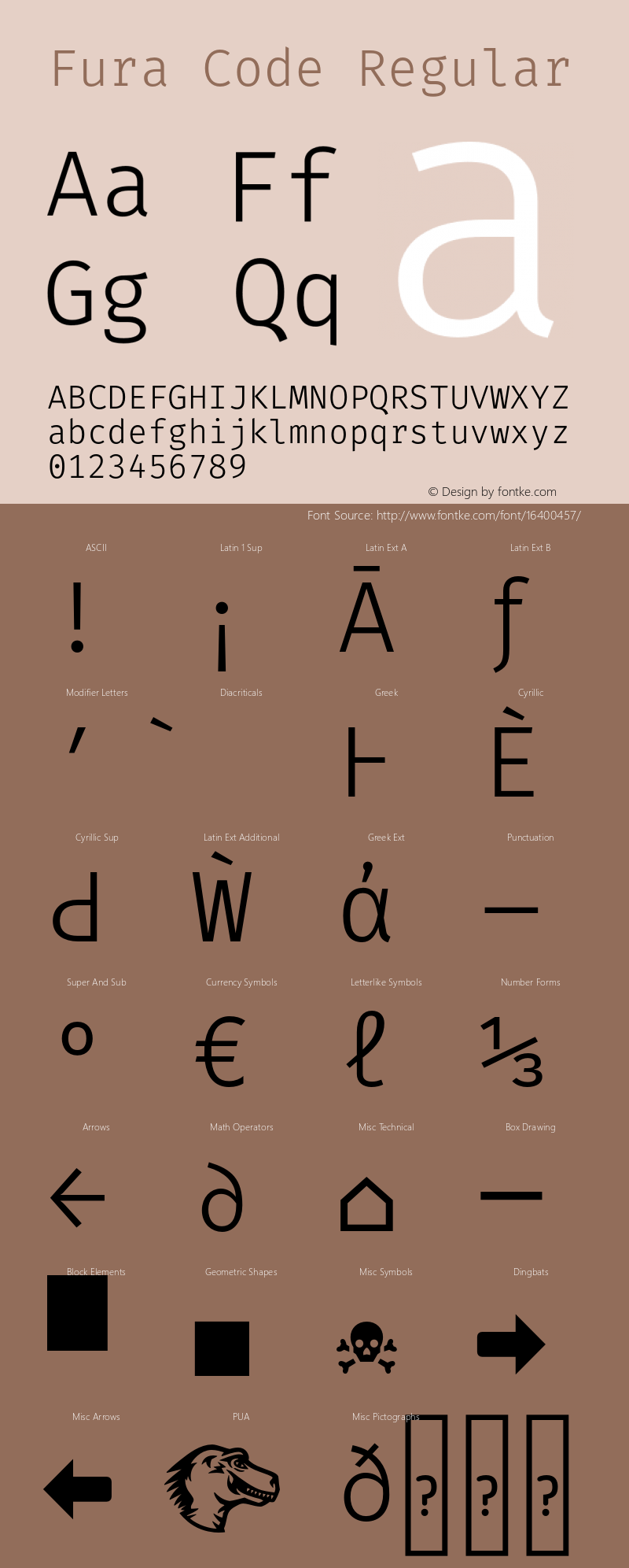 Fura Code Regular Version 1.102;PS 001.102;hotconv 1.0.88;makeotf.lib2.5.64775 Font Sample