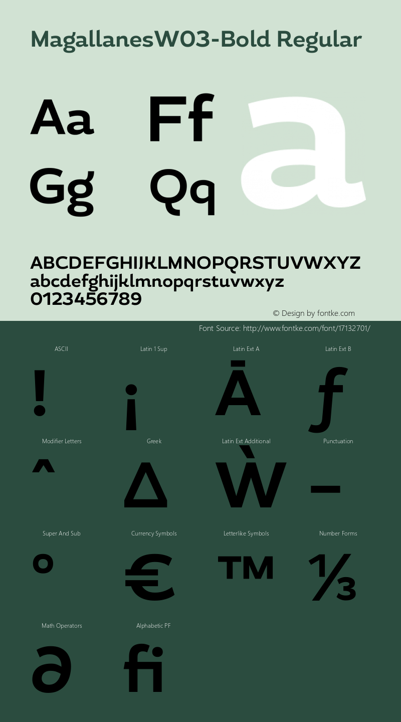 MagallanesW03-Bold Regular Version 1.00 Font Sample