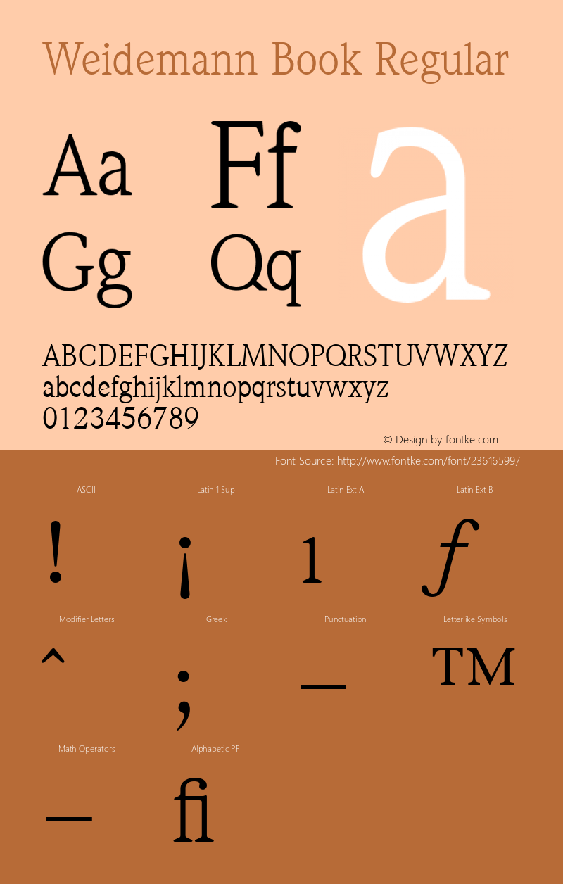 Weidemann Book 1999; 1.2 Font Sample