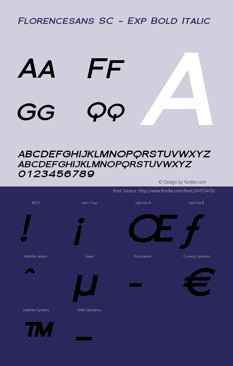 Florencesans SC - Exp Bold Italic 001.000图片样张