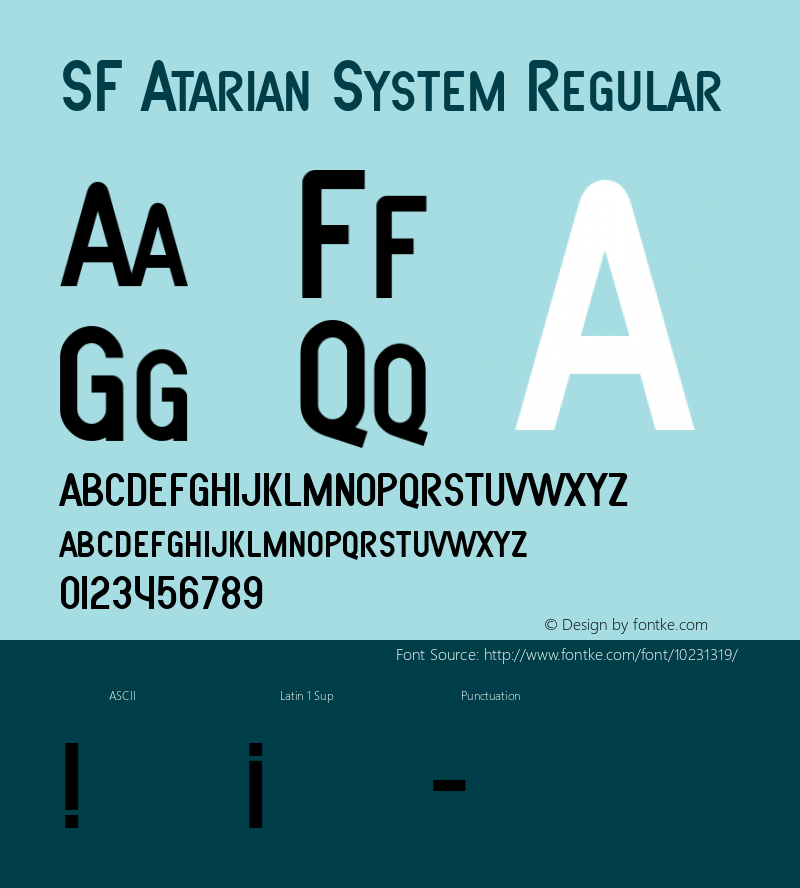 SF Atarian System Regular 1.0 Font Sample