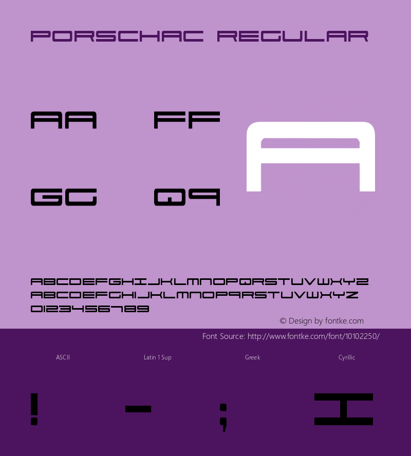 PorschaC Regular 3 Font Sample