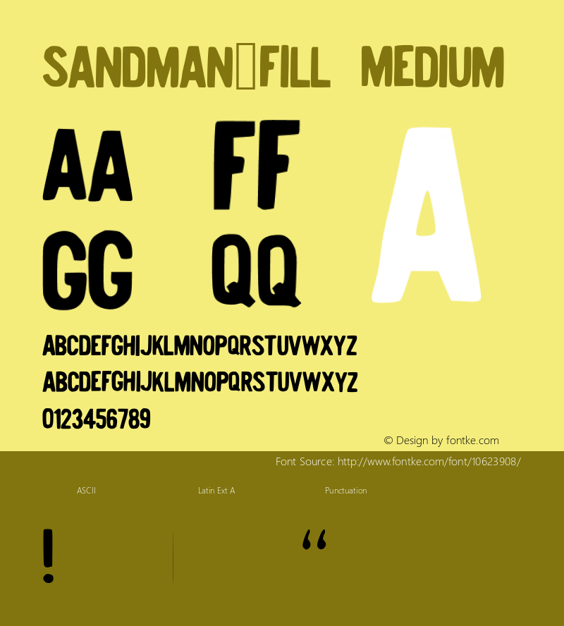 Sandman_Fill Medium Version 001.000 Font Sample