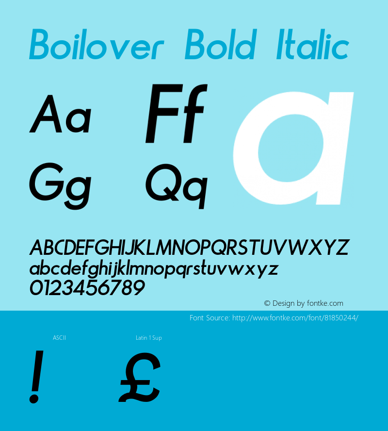Boilover Bold Italic Version 1.000; ttfautohint (v1.8.3.10-c5d8) Font Sample