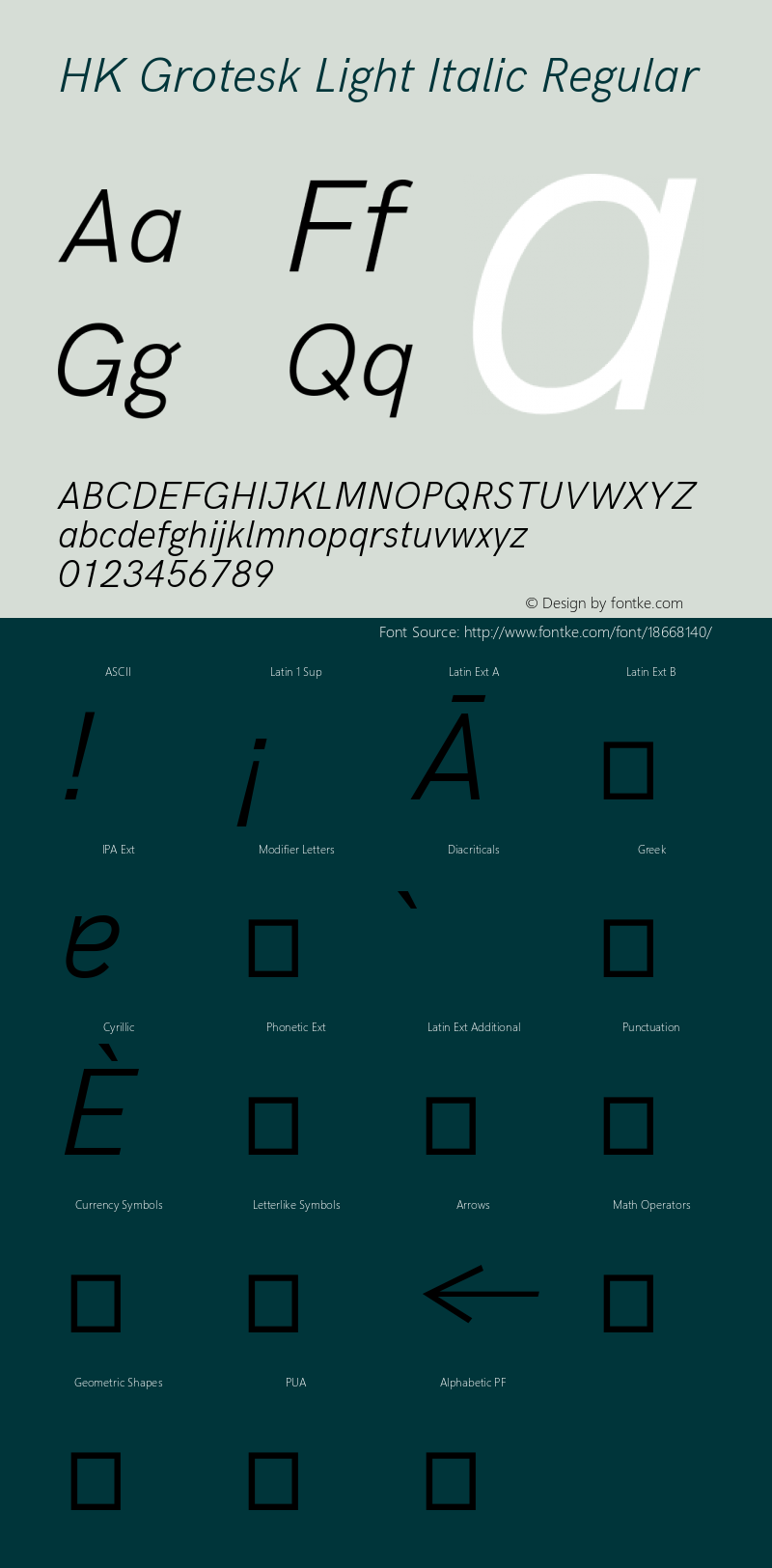 HK Grotesk Light Italic Regular Version 1.000 Font Sample