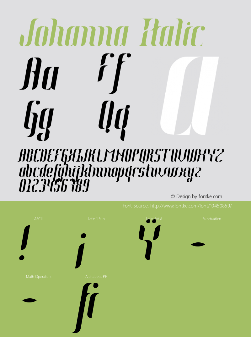 Johanna Italic Version 1.000 Font Sample