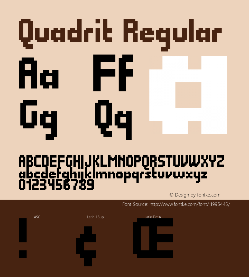 Quadrit Regular Version 1.0 Font Sample