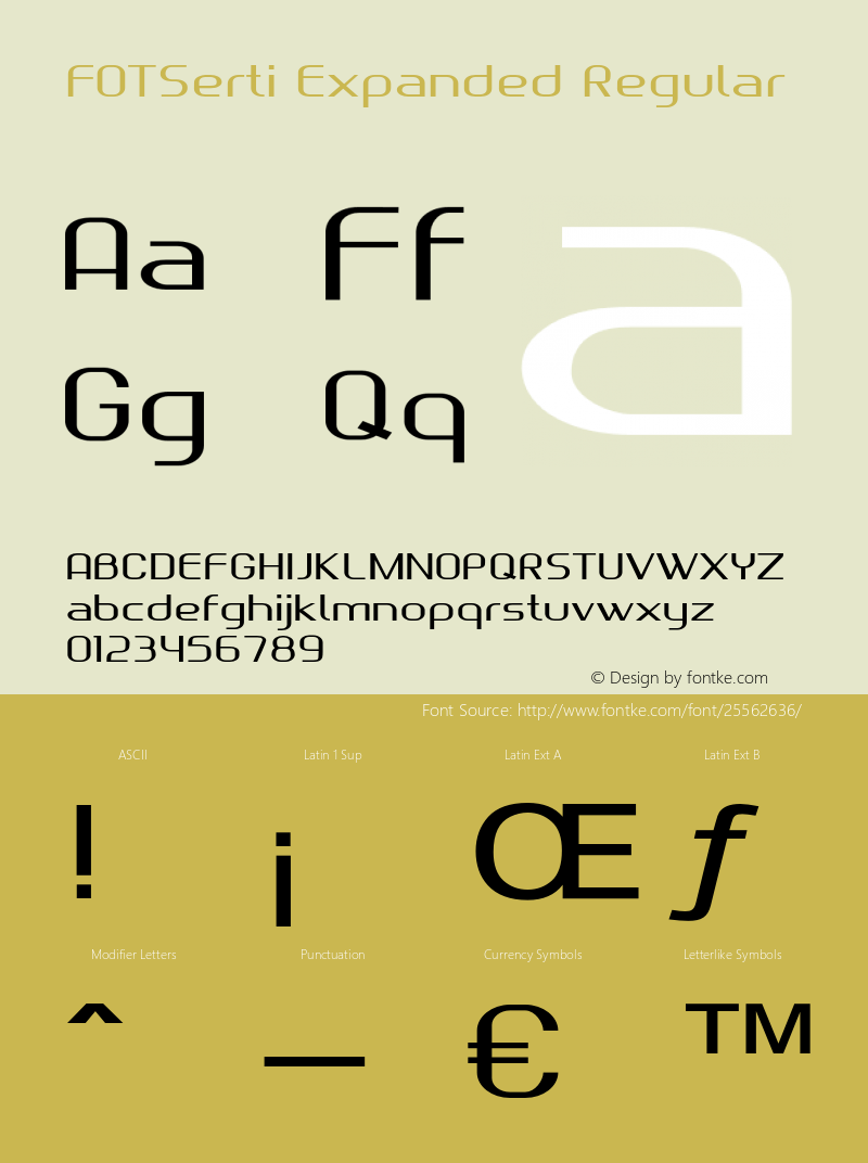 FOTSerti-ExpandedRegular Version 1.000 Font Sample