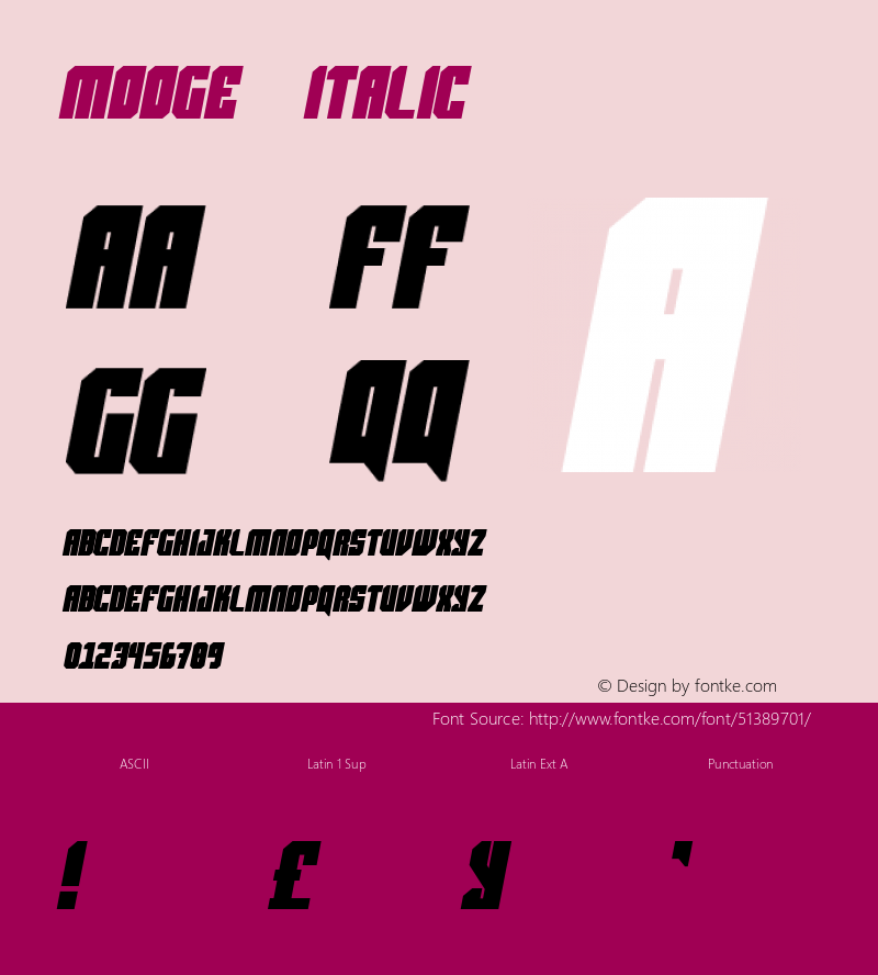 Mooge Italic Version 1.002;Fontself Maker 3.4.0 Font Sample