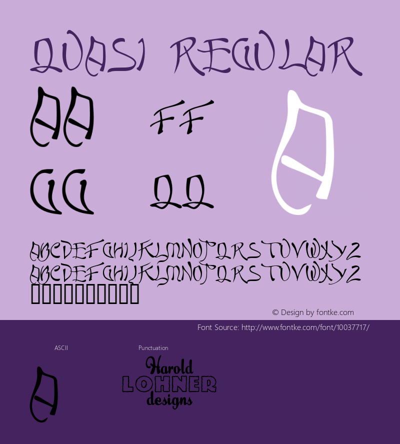 Quasi Regular Macromedia Fontographer 4.1.3 6/22/98 Font Sample