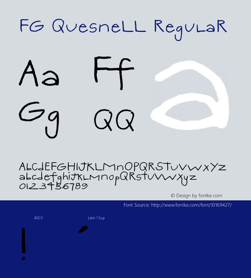 FG QUesneLL Regular Version 1.000;PS 001.000;hotconv 1.0.38 Font Sample