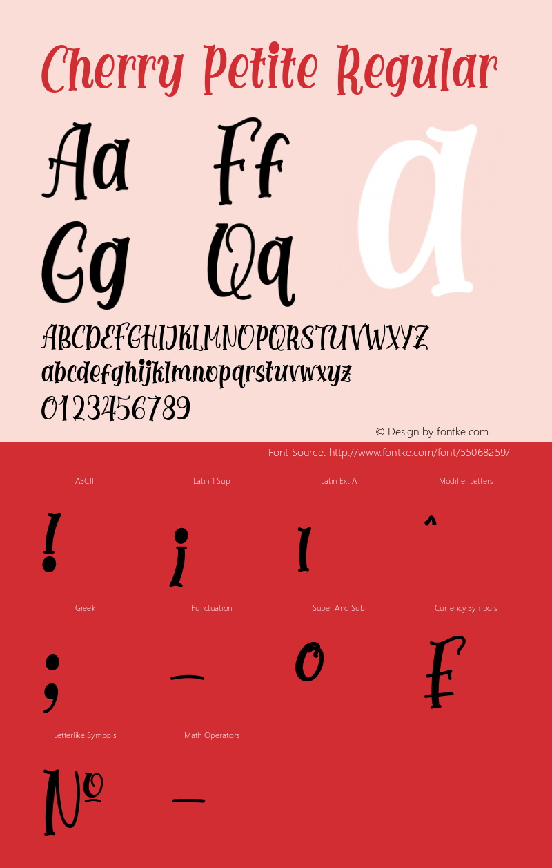 Cherry Petite Version 1.00;February 12, 2020 Font Sample