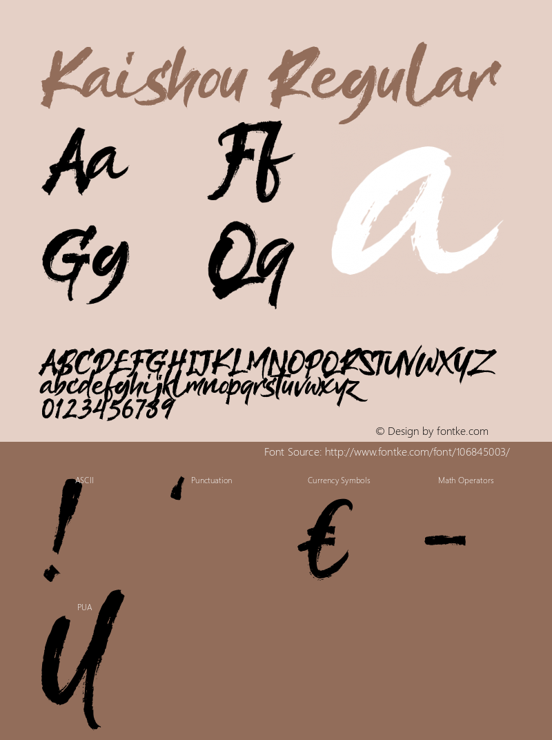 Kaishou Demo Version 1.00;July 31, 2020;FontCreator 12.0.0.2565 64-bit Font Sample