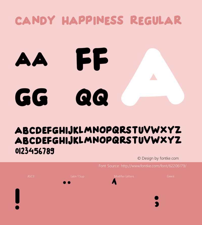 CANDY HAPPINESS Version 1.00;October 16, 2019;FontCreator 12.0.0.2545 64-bit Font Sample