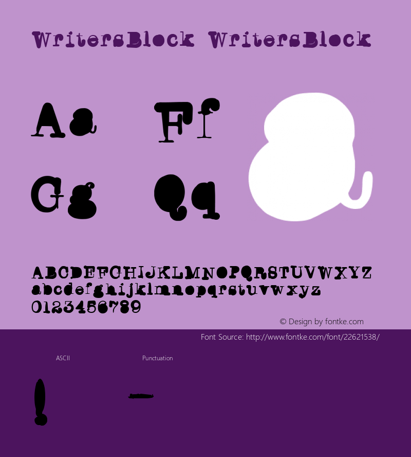 WritersBlock  Font Sample