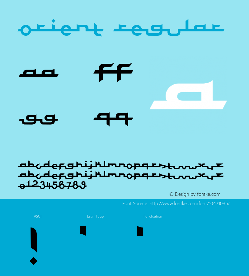 Orient Regular Version 001.000 Font Sample