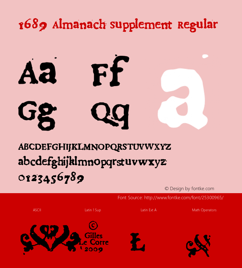 1689 Almanach Supplement W90 Norm Version 1.00 Font Sample