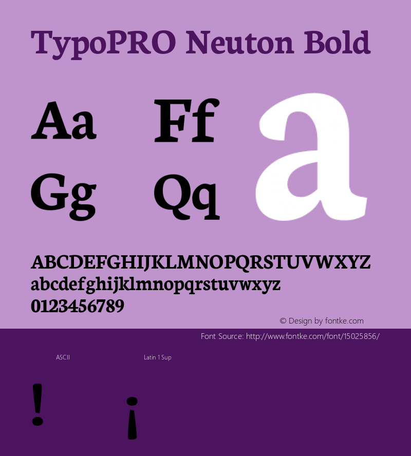 TypoPRO Neuton Bold Version 1.42 Font Sample