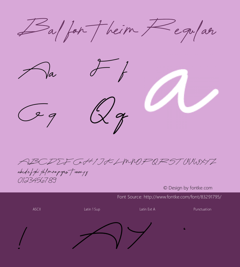 Balfontheim Version 1.001;Fontself Maker 3.5.1 Font Sample