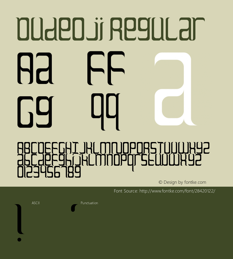 Dudeoji Regular Version 1.0 Font Sample