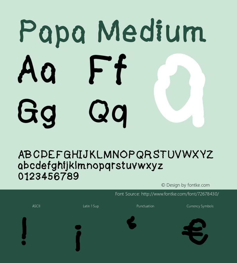 Papa Version 001.000 Font Sample