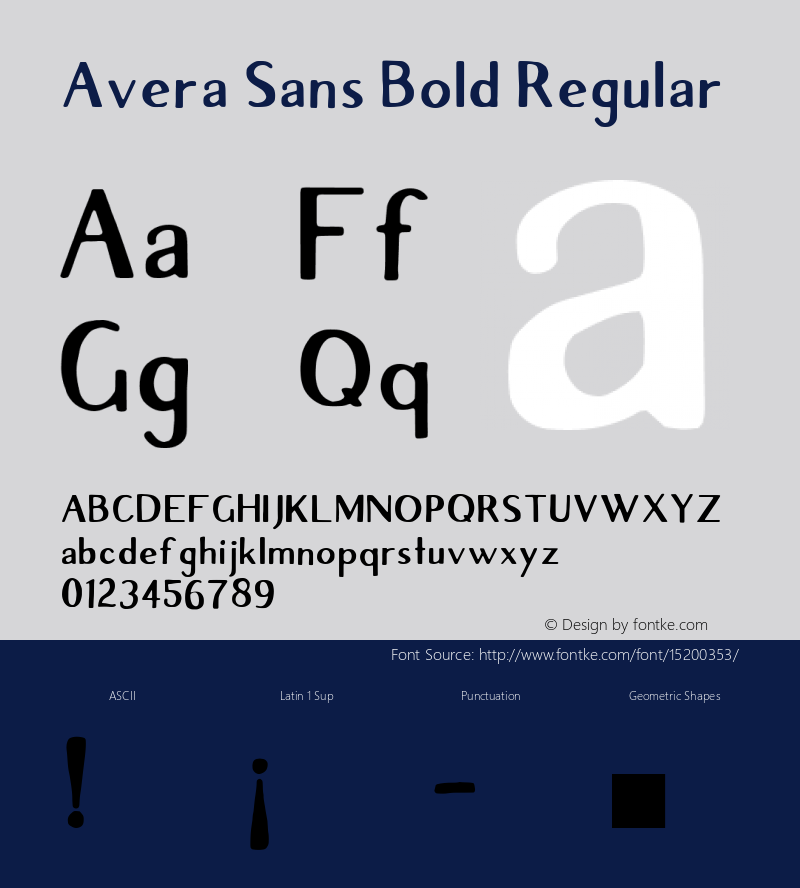 Avera Sans Bold Regular 001.001 Font Sample