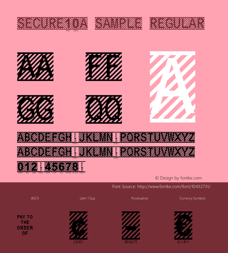 Secure10a Sample Regular Version 2.000 Font Sample