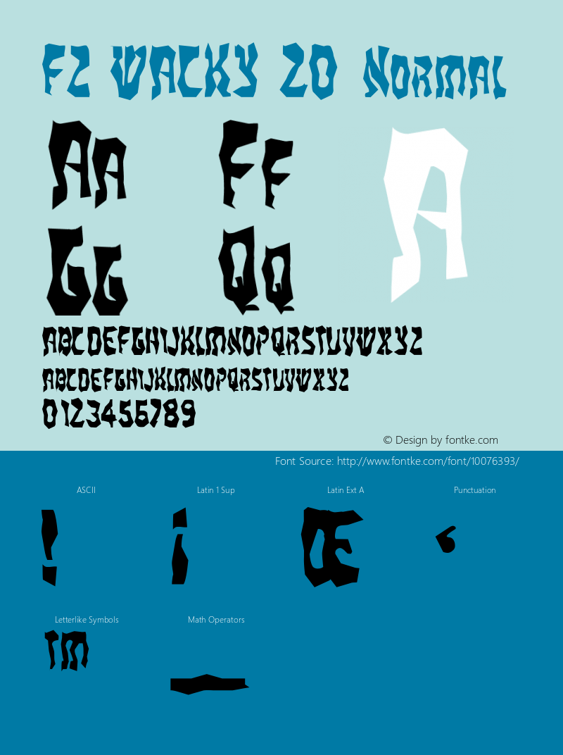 FZ WACKY 20 Normal 1.000 Font Sample