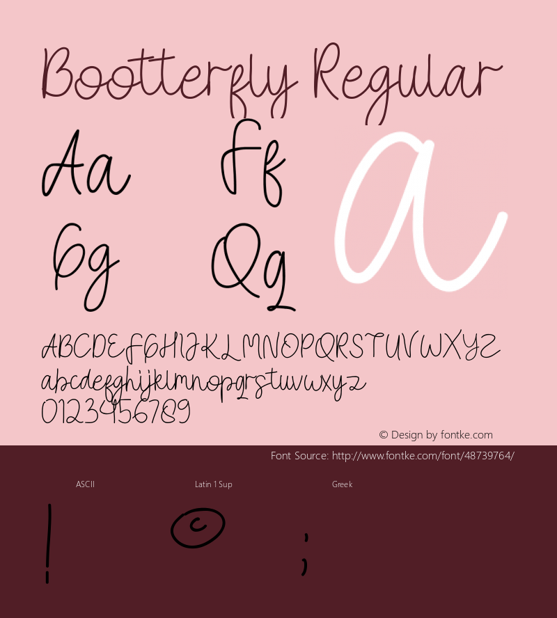 Bootterfly Version 1.00;December 11, 2019;FontCreator 11.5.0.2427 64-bit Font Sample