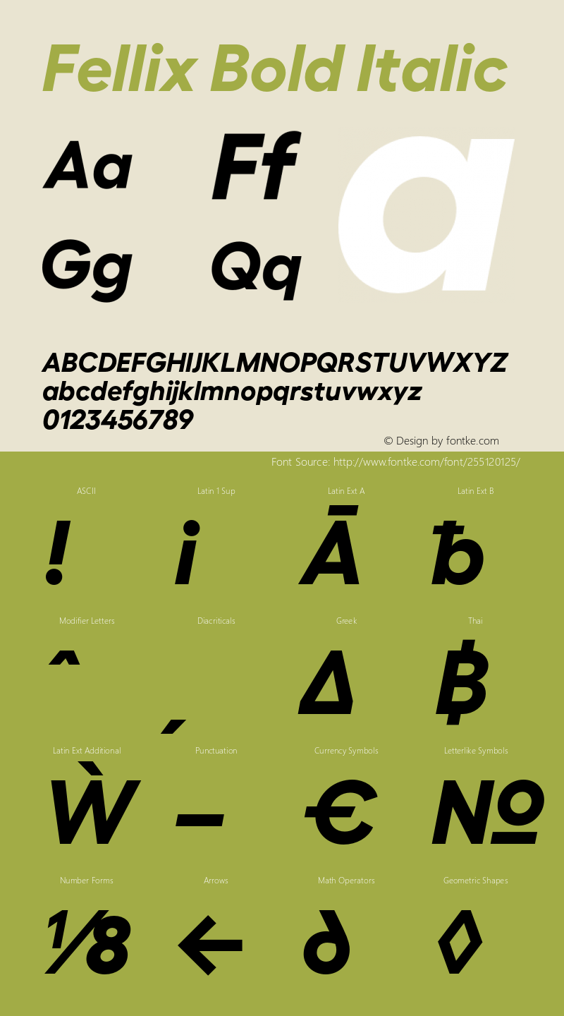 Fellix Bold Italic Version 3.000;Glyphs 3.1.1 (3137)图片样张