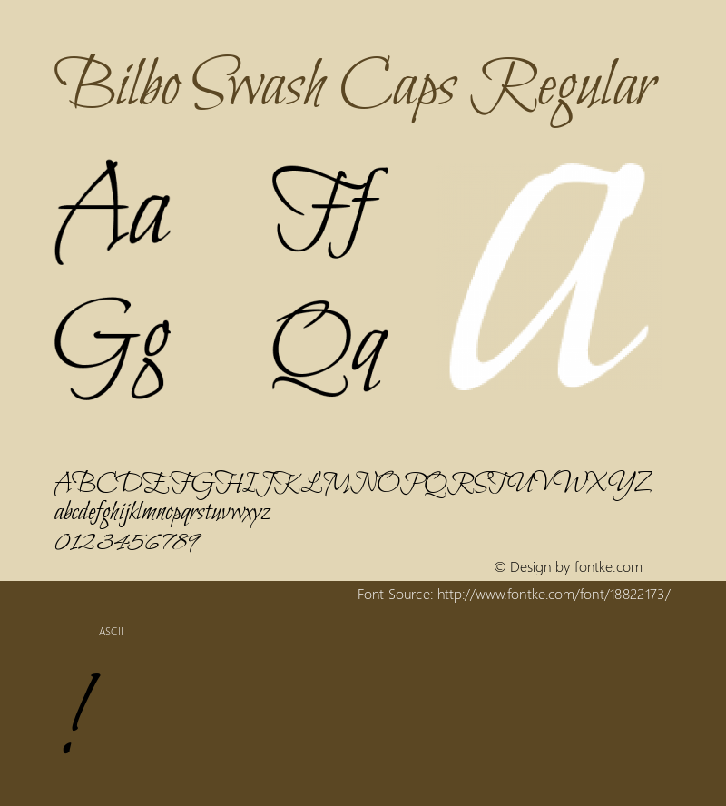 Bilbo Swash Caps Regular Version 1.002; ttfautohint (v1.4.1) Font Sample