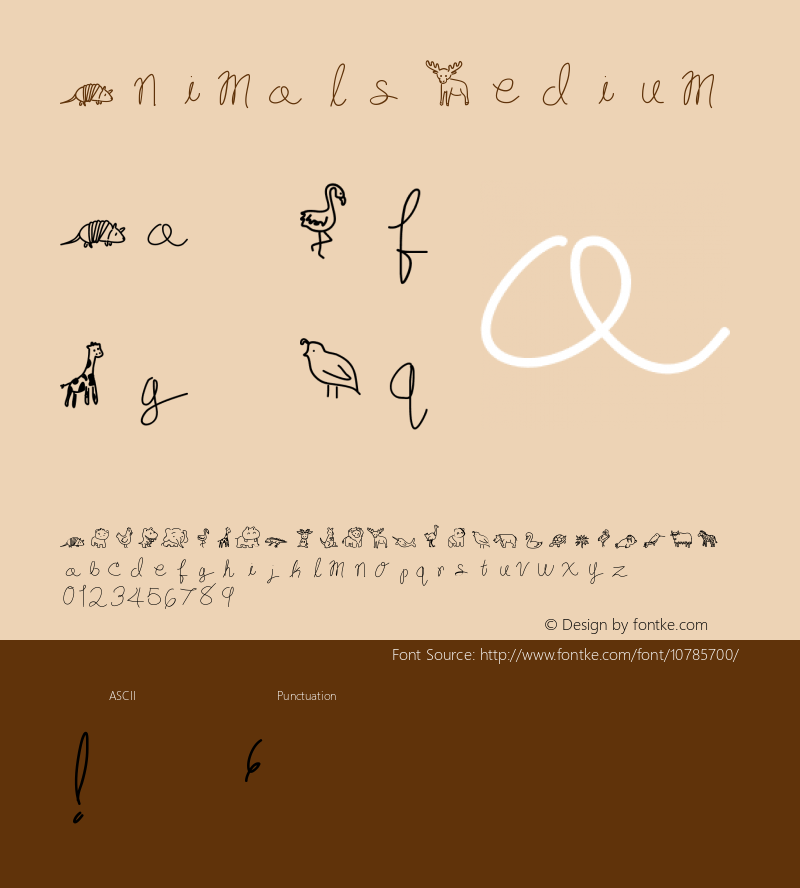 Animals Medium Version 001.000 Font Sample